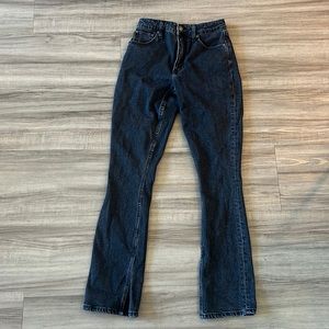 Black Abercrombie & Fitch Curve Love Slit Skinny High Rise Jeans